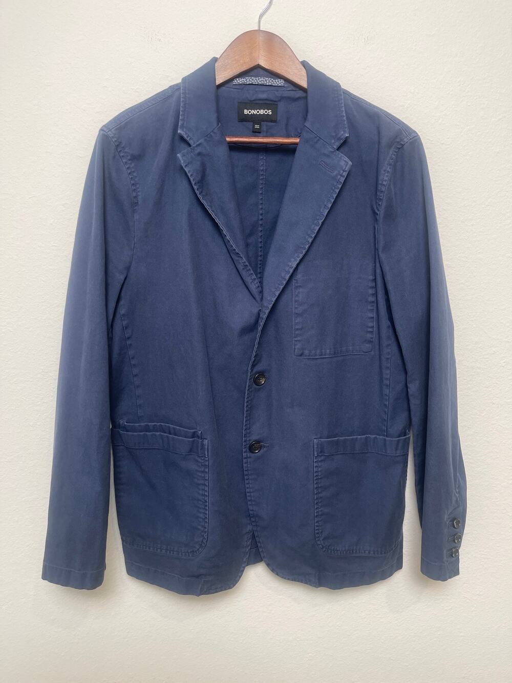 Bonobos Blue Jetsetter Unstructured Cotton Stretch Blazer Sport Coat Men’s 40R